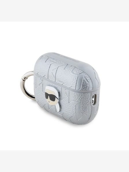 Karl Lagerfeld Karl Lagerfeld PU Embossed Karl Head Case pentru AirPods Pro 2 Silver