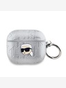 Karl Lagerfeld PU Embossed Karl Head Case pentru AirPods 3 Silver Karl Lagerfeld