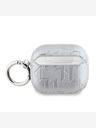 Karl Lagerfeld PU Embossed Karl Head Case pentru AirPods 3 Silver Karl Lagerfeld