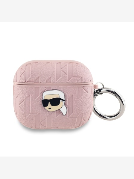 Karl Lagerfeld Carcasă cu capete PU Embossed Karl pentru AirPods 3 roz Karl Lagerfeld
