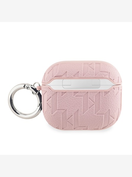Karl Lagerfeld Carcasă cu capete PU Embossed Karl pentru AirPods 3 roz Karl Lagerfeld