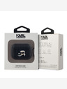 Karl Lagerfeld Carcasă cu capete Karl și Choupette cu PU în relief pentru AirPods Pro Black Karl Lagerfeld