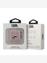 Karl Lagerfeld Karl Lagerfeld PU Embossed Karl and Choupette Heads Case pentru AirPods 1/2 roz