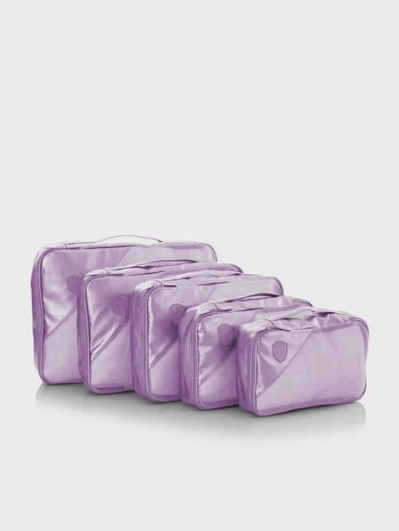 Heys Heys Metallic Packing Cube 5pc set de cinci genți de călătorie în mov deschis