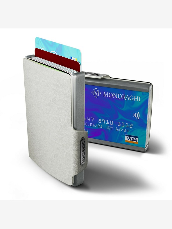 Mondraghi Portofel Mondraghi din piele argintie Saffiano