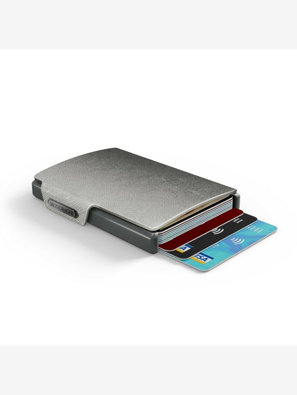 Mondraghi Portofel Mondraghi din piele argintie Saffiano
