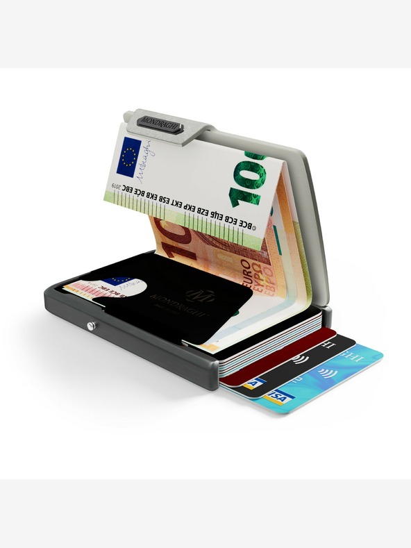 Mondraghi Portofel Mondraghi din piele argintie Saffiano