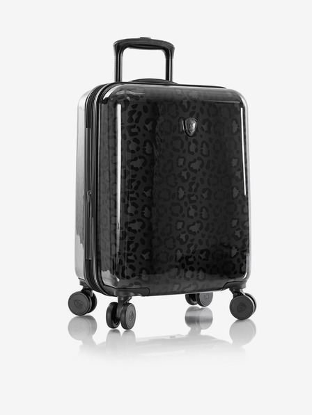 Heys Black Patterned Travel Suitcase Heys Black Leopard S