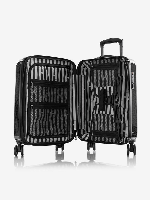 Heys Black Patterned Travel Suitcase Heys Black Leopard S