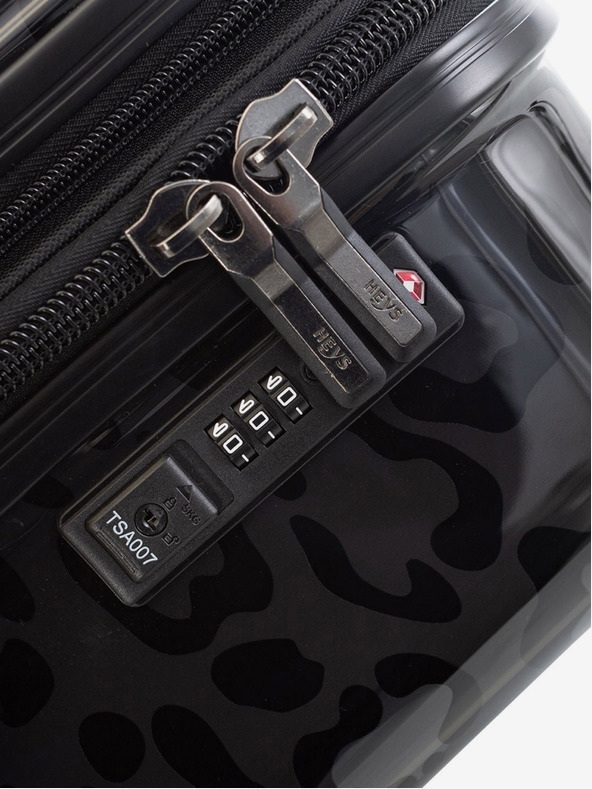 Heys Black Patterned Travel Suitcase Heys Black Leopard S