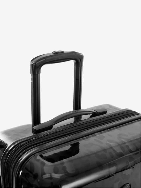 Heys Black Patterned Travel Suitcase Heys Black Leopard S