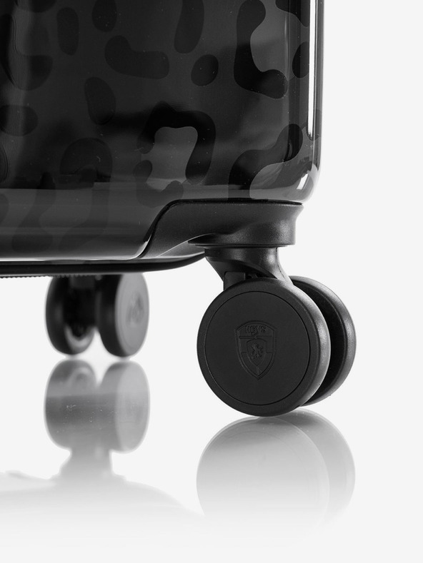 Heys Black Patterned Travel Suitcase Heys Black Leopard S