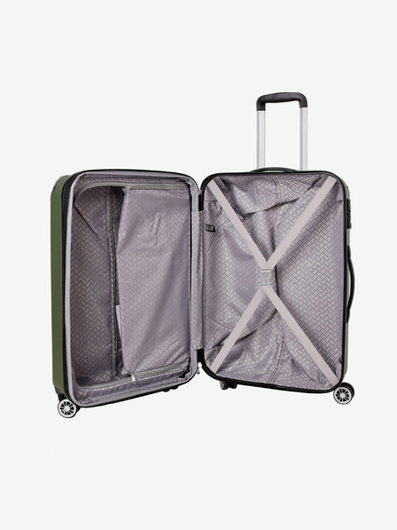 Travelite Set de trei valize verzi Travelite City 4w S,M,L Verde