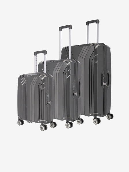 Travelite Set de trei valize de călătorie Travelite Elvaa 4w S,M,L Negru