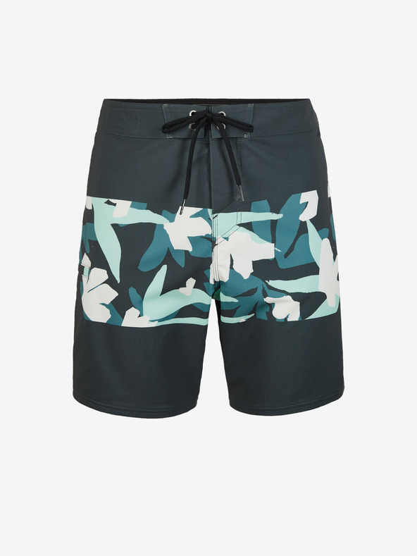 O'Neill Pantaloni pentru bărbați verzi și gri cu model O'Neill HYPERFREAK CAMORRO 17'' BOARDSHORTS