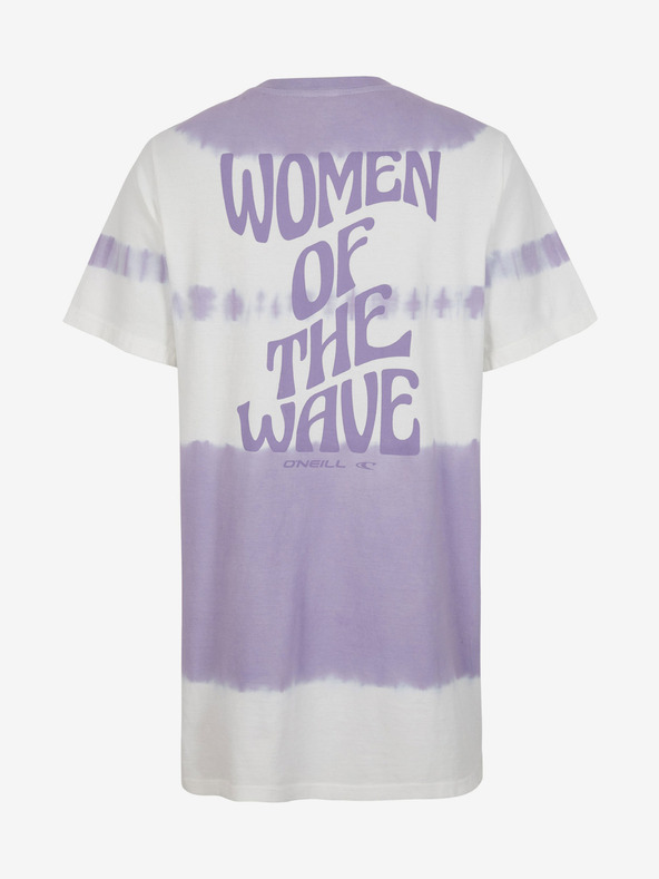 O'Neill O'Neill WOW T-SHIRT DRESS violet și alb cu model pentru femei
