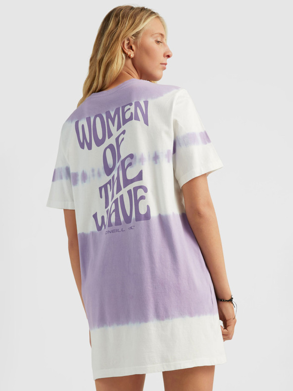 O'Neill O'Neill WOW T-SHIRT DRESS violet și alb cu model pentru femei