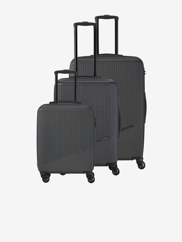 Travelite Set de trei geamantane de călătorie Travelite Bali gri închis S,M,L