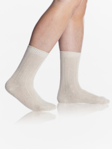 Bellinda Crem șosete unisex de iarnă din bambus Bellinda BAMBUS CASUAL UNISEX SOCKS