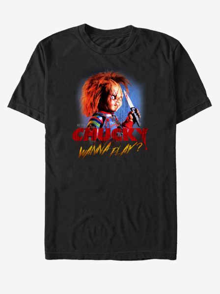 ZOOT.Fan Tricou unisex negru ZOOT.Fan NBCU Chucky Creepy Wanna Play