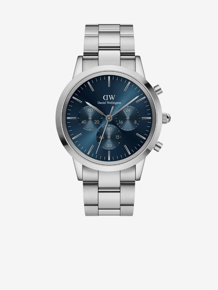 Daniel Wellington Ceas pentru bărbați argintiu Daniel Wellington Iconic DW00100644