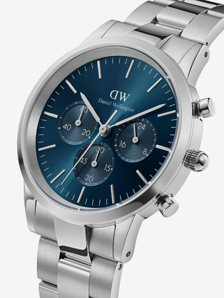 Daniel Wellington Ceas pentru bărbați argintiu Daniel Wellington Iconic DW00100644