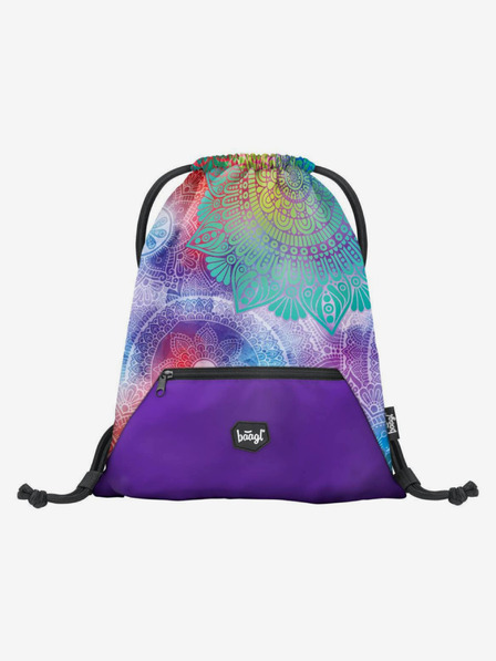 BAAGL  Ghiozdan școlar violet cu buzunar mandala Baagl