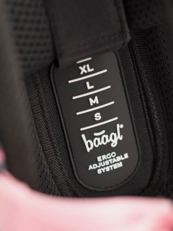 BAAGL  Ghiozdan școlar gri cu fermoar panda Baagl