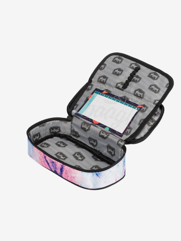 BAAGL  Geantă școlară roz pentru creioane abstractă Baagl