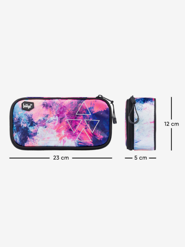 BAAGL  Geantă școlară roz pentru creioane abstractă Baagl
