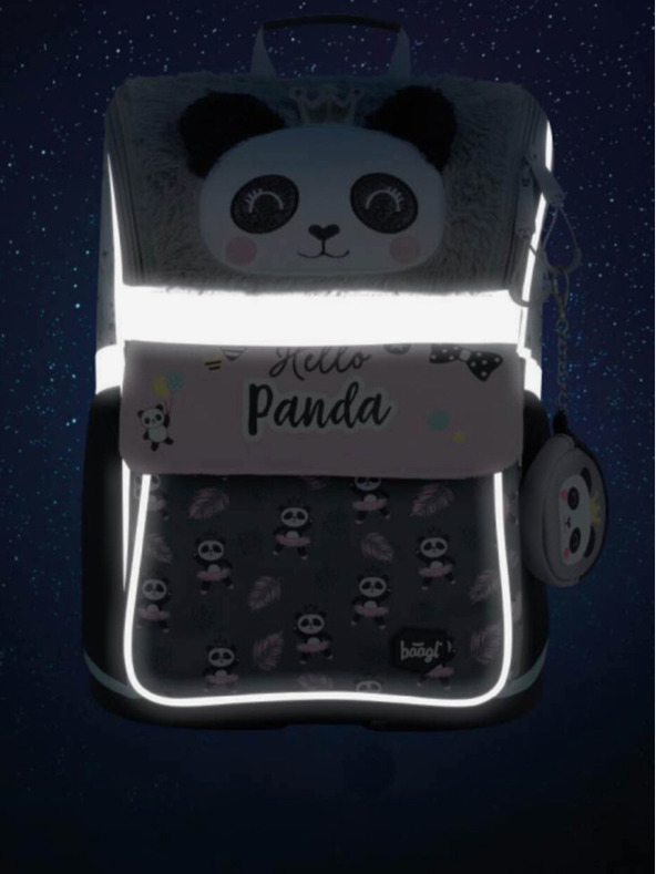 BAAGL  Gri 3 set zippy panda: servietă, penar, geantă Baagl