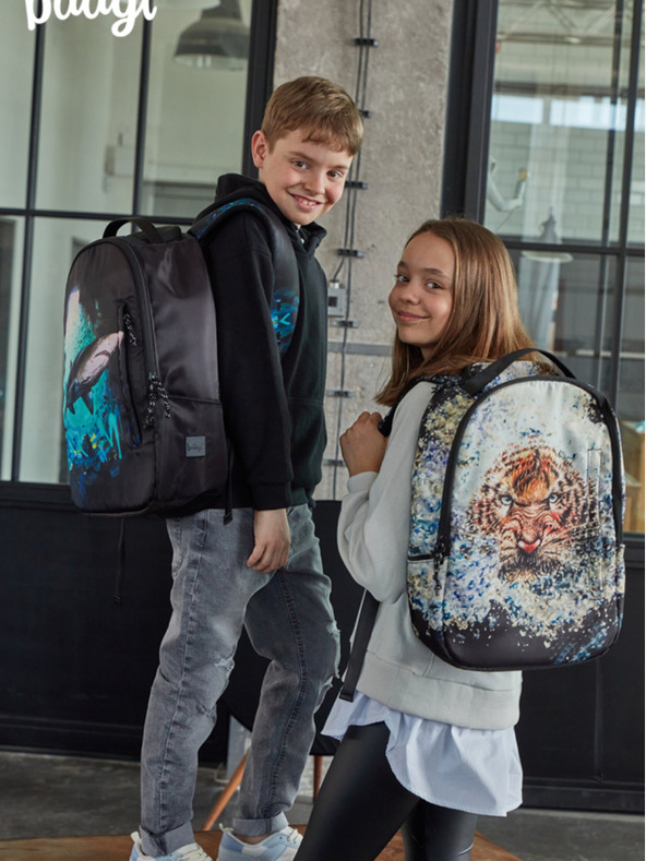 BAAGL  Rucsac negru și bej Baagl eARTh - Tiger by Lukero