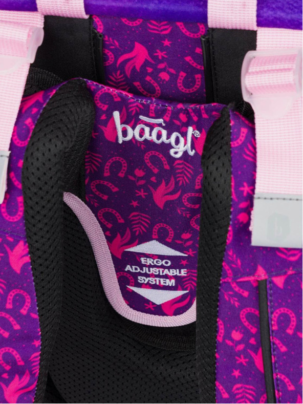BAAGL  Set școlar violet Ergo - rucsac, penar și geantă Baagl Horse