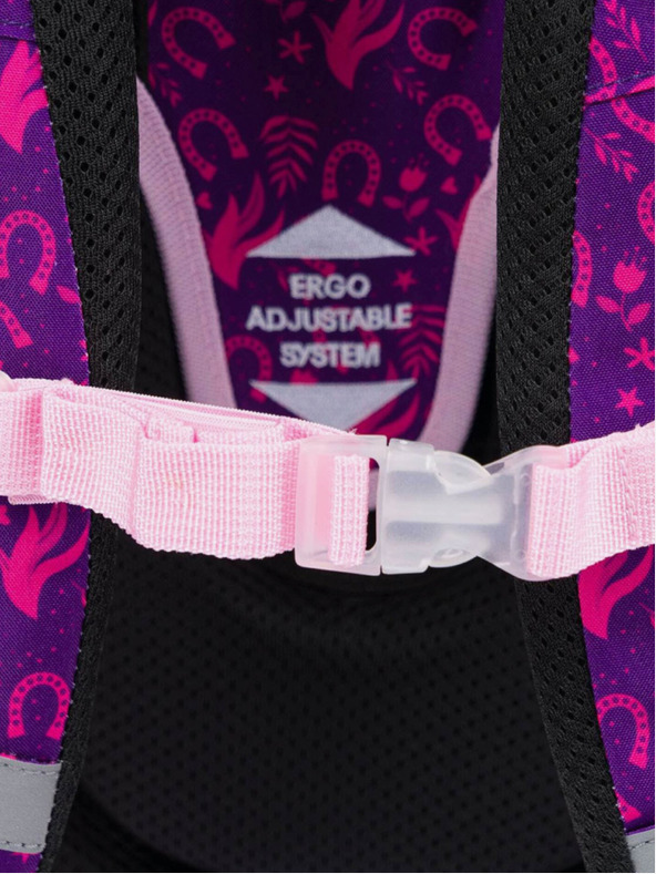 BAAGL  Set școlar violet Ergo - rucsac, penar și geantă Baagl Horse