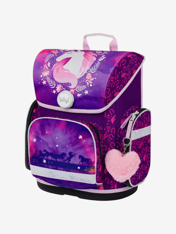 BAAGL  Set școlar violet Ergo - rucsac, penar și geantă Baagl Horse