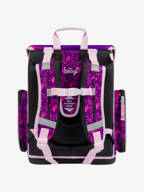 BAAGL  Set școlar violet Ergo - rucsac, penar și geantă Baagl Horse