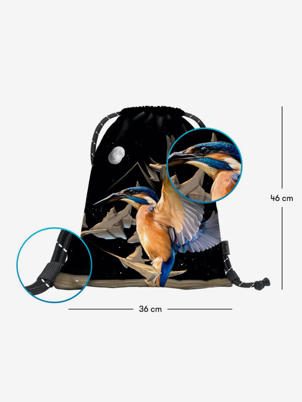 BAAGL  Geantă neagră Baagl eARTh - Kingfisher de Caer8th