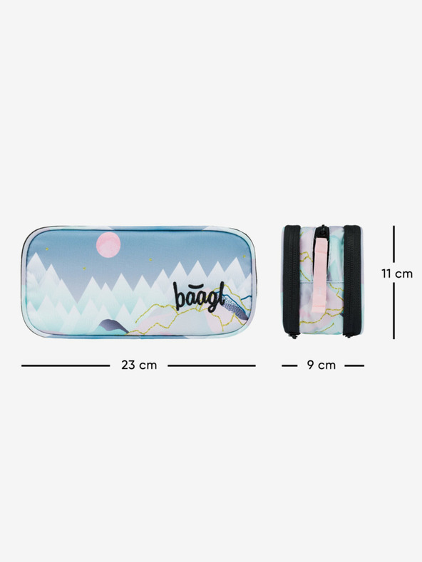 BAAGL  Valiză creion pentru elevi gri Baagl Moon