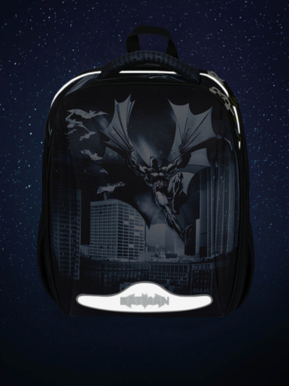 BAAGL  Geantă școlară neagră Baagl Shelly Batman Dark City