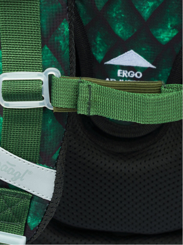 BAAGL  Geantă de școală verde Ergo Baagl Dragon