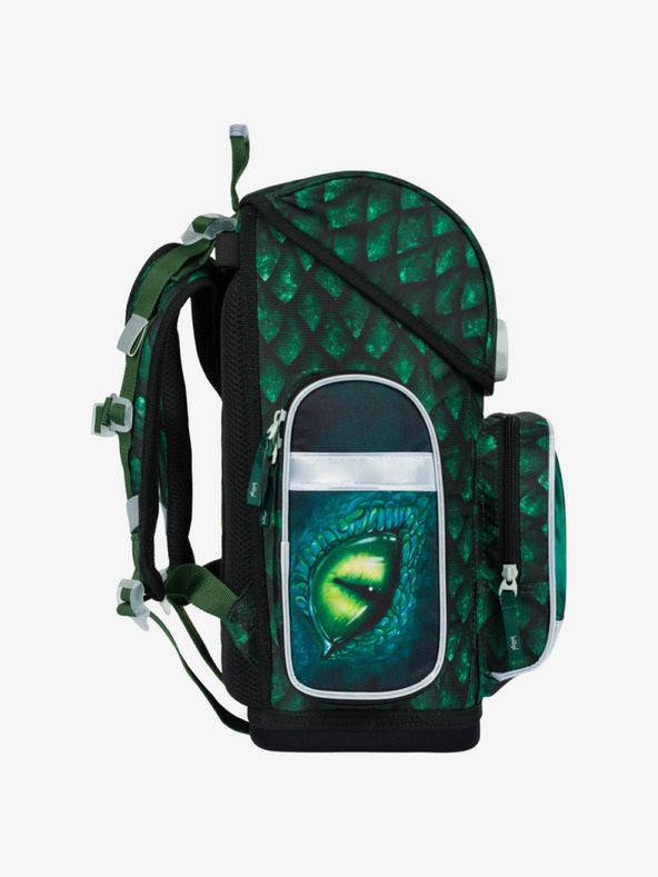BAAGL  Geantă de școală verde Ergo Baagl Dragon