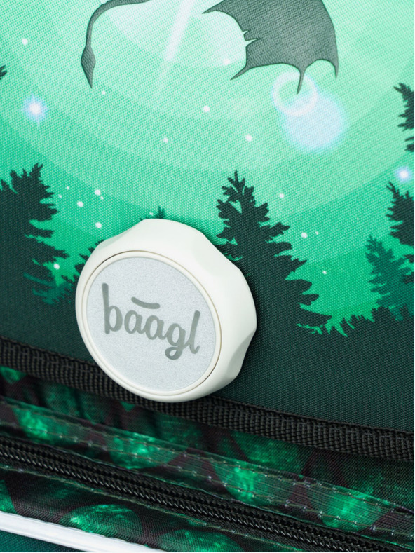 BAAGL  Geantă de școală verde Ergo Baagl Dragon