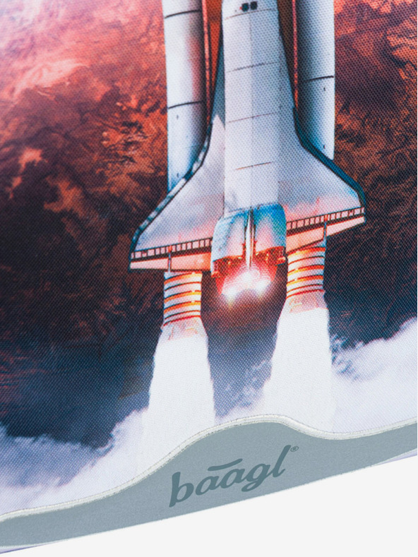 BAAGL  Set școlar albastru - servietă, penar, geantă Baagl Shelly Space Shuttle