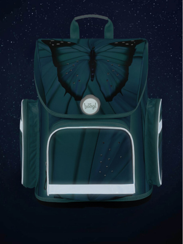 BAAGL  Set școlar albastru Ergo - servietă, penar, geantă Baagl Butterfly