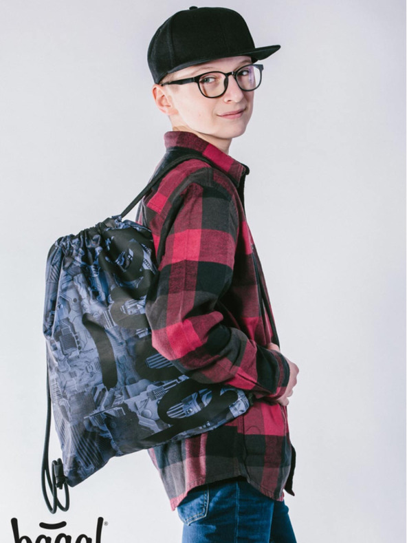 BAAGL  Set școlar gri - rucsac, penar, geantă Baagl Core Technic