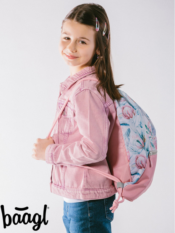 BAAGL  Geantă albă cu buzunar Baagl Raccoon