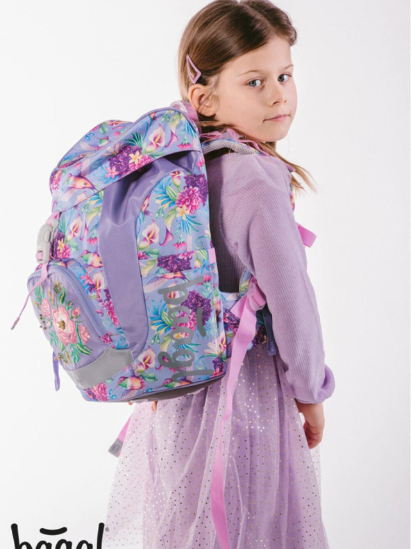 BAAGL  Rucsac de școală cu pasăre colibri violet aerisit