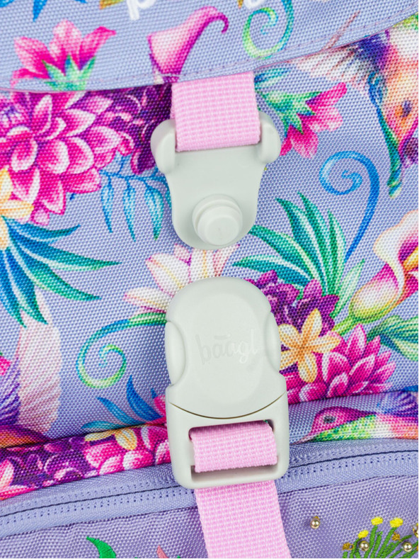 BAAGL  Rucsac de școală cu pasăre colibri violet aerisit