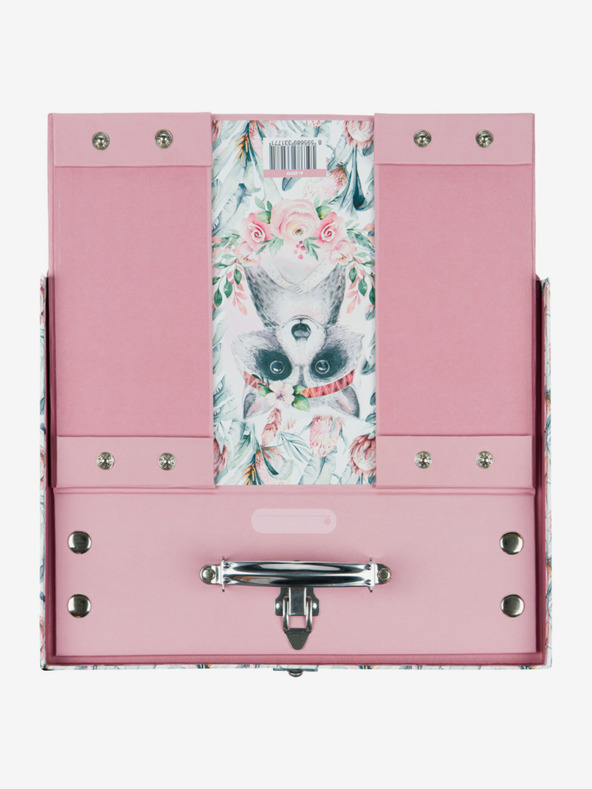 BAAGL  Geantă școlară pliabilă roz cu accesorii Baagl Raccoon