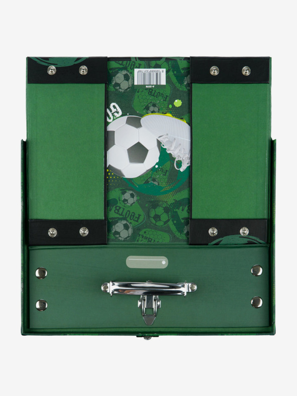 BAAGL  Geantă școlară pliabilă verde cu fitinguri Baagl Football